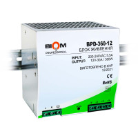 Блок живлення Biom Professional на DIN-рейку DC 12V 360W 30A (BPD-360-12)