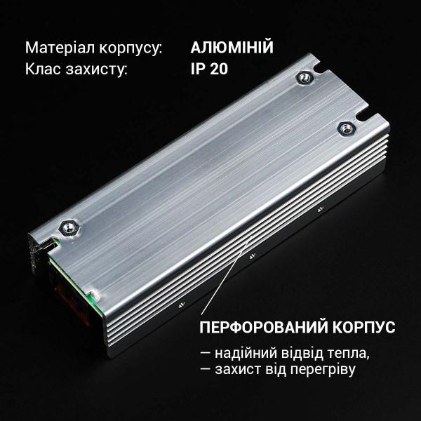 Блок питания BIOM Professional DC 12V 36W 3А перфорированный в металлическом корпусе (BPU-36), 100014622