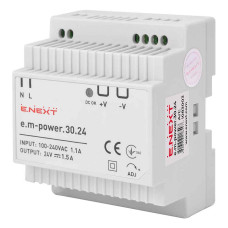 Блок живлення E.NEXT на DIN-рейку e.m-power DC 24V 30W (i083003)