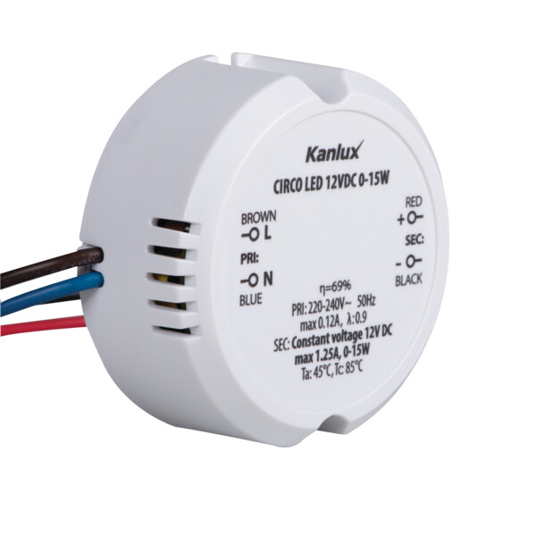 Блок питания KANLUX CIRCO N LED 12VDC 15W (24243), 100025000