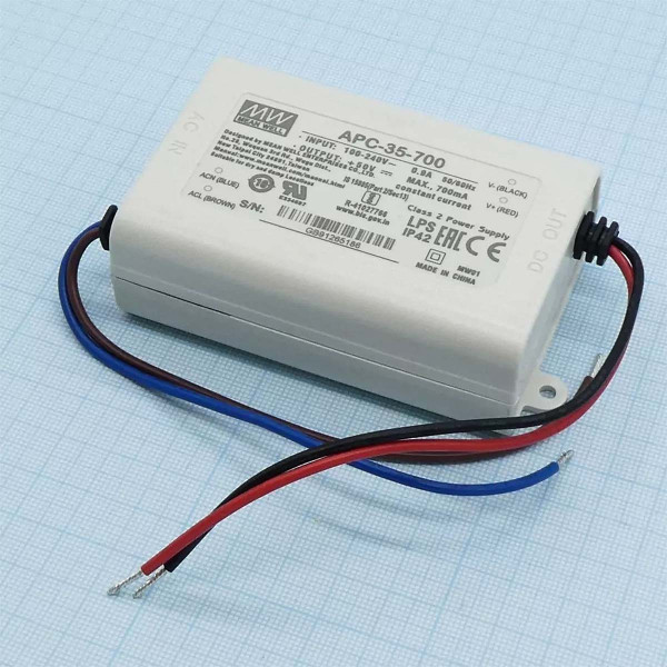 Блок питания Mean Well DC 50V 35W 0,7А ІР30 (APC-35-700), 100024006