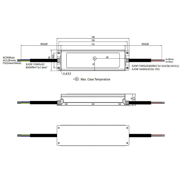 Блок питания Mean Well DC 24V 199,2W 8,3A IP67 (XLG-200-24A), 100022115