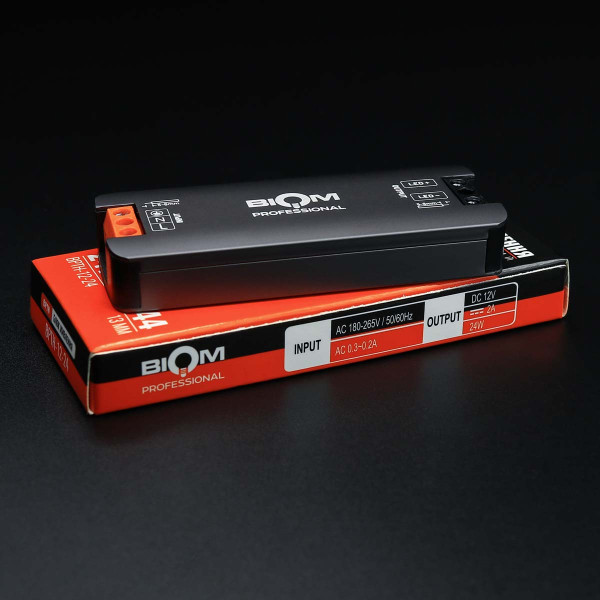 Блок питания BIOM Professional DC12 24W 2А IP44 (BPTH-12-24), 100028387