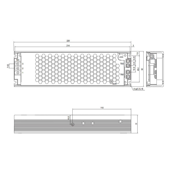 Блок живлення Mean Well DC 12V 350,4W 29,2A IP20 (UHP-350-12) , 100022099