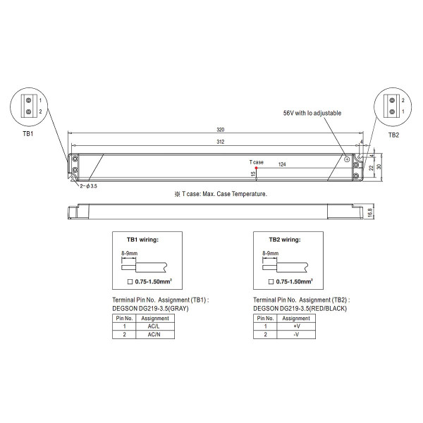 Блок питания Mean Well DC 12V 79,2W 6,6A IP20 (SLD-80-12), 100022106