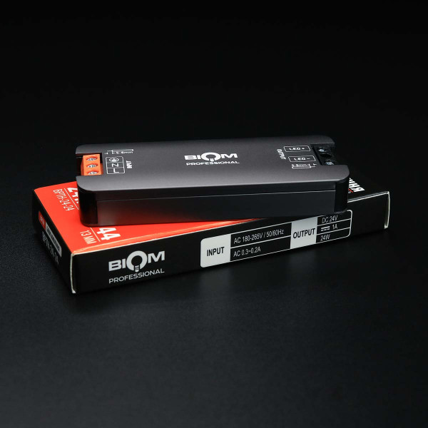 Блок питания BIOM Professional DC24 24W 1А IP44 (BPTH-24-24), 100028393