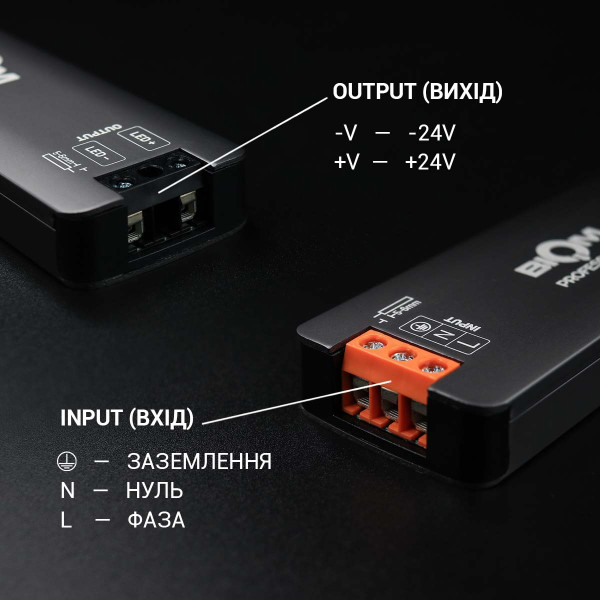 Блок питания BIOM Professional DC24 24W 1А IP44 (BPTH-24-24), 100028393
