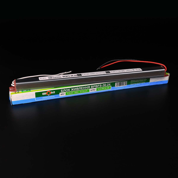 Блок живлення BIOM Professional DC24 36W 1,5А stick герметичний (BPBFS-36-24) , 100027331