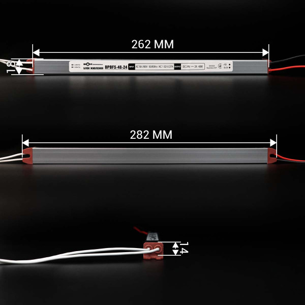 Блок питания BIOM Professional DC24 48W 2А stick герметичный (BPBFS-48-24), 100027332