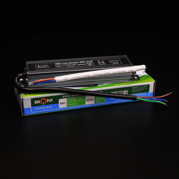 Блок питания BIOM Professional DC24 60W 2,5А герметичный (WBP-24-60), 100027325