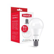 Светодиодная лампа MAXUS G45 7W 700Lm 3000K 220V E14 Frosted (1-LED-752)
