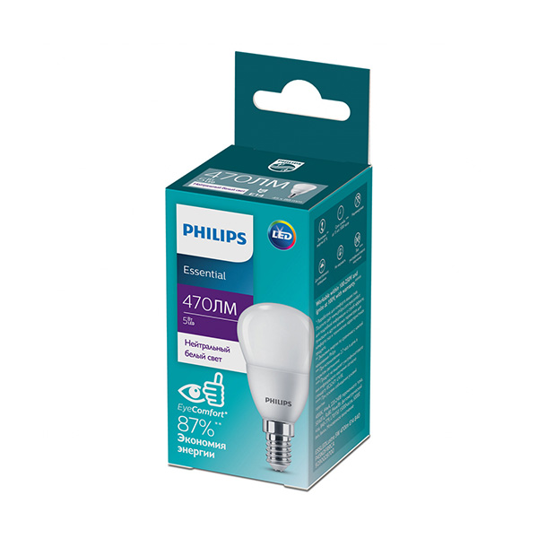 Світлодіодна лампа PHILIPS ESS LEDLustre 5W E14 470Lm 840 P45 NDFRRCA (929002970007) , 100022496