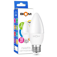 Світлодіодна лампа Biom C37 10W 900Lm 4500К 220V E27 матова (BT-706)