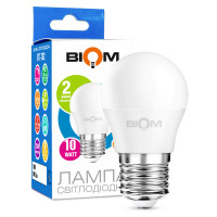 Светодиодная лампа Biom G45 10W 900Lm 4500К 220V E27 матова (BT-702)