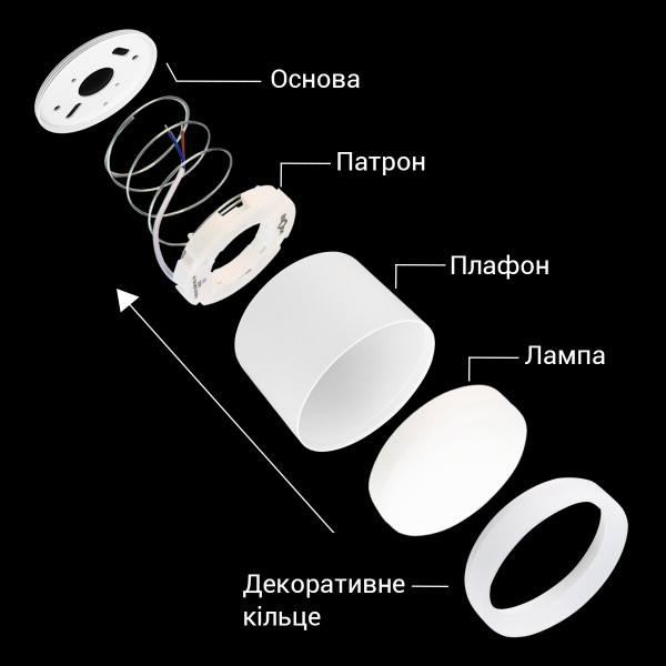 Светильник BIOM SP накладной для лампы GX53 белый (SP-G07R-W-AL), 100025624