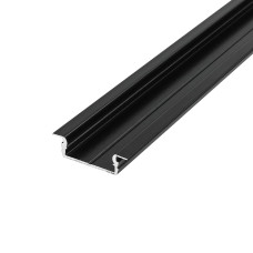 Профиль алюминиевый BIOM врезной ЛПВ7Ч 7х16, черный (палка 2м), м (LPV-7B)