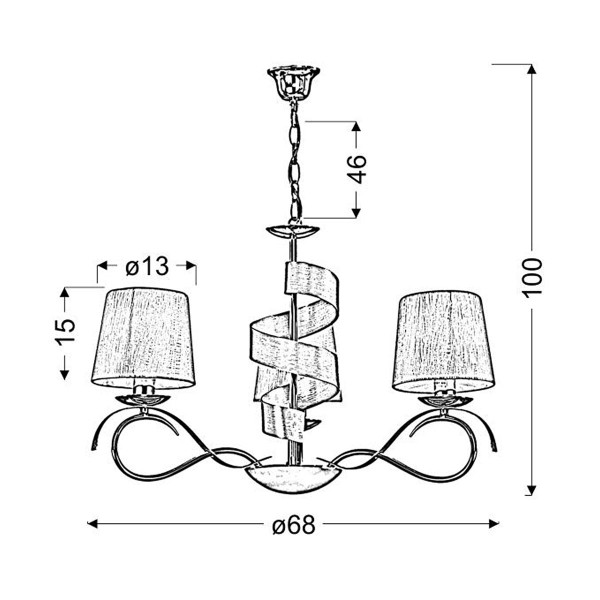 Люстра Candellux DENIS Silver (33-23414) , 100025136