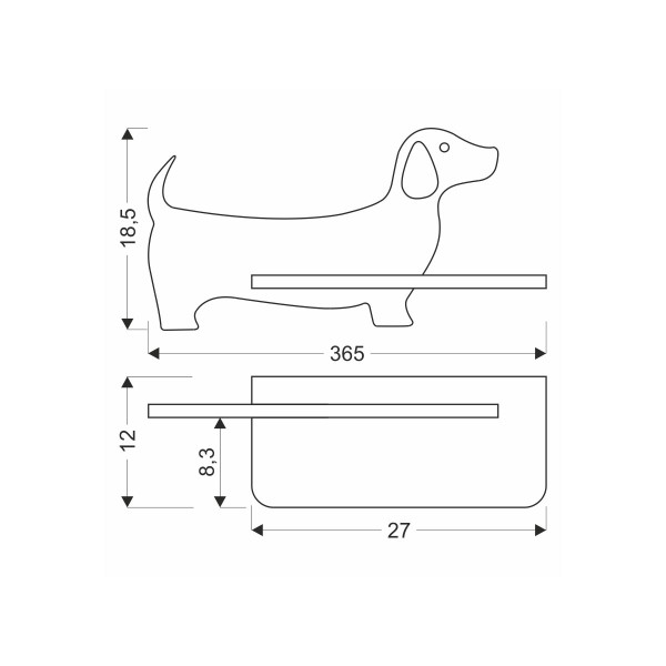 Настінний світильник Candellux DOG Black (21-01047) , 100025384