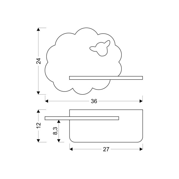 Настенный светильник Candellux SHEEP Black (21-85122), 100025444