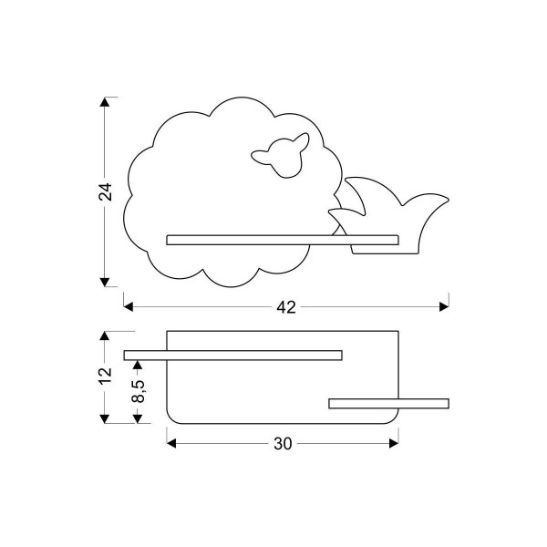 Настенный светильник Candellux SHEEP Grey (21-85146), 100025443