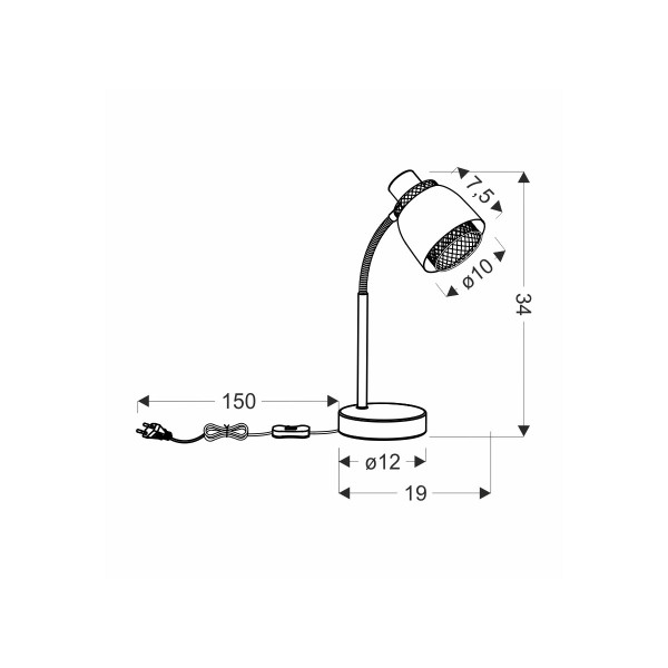 Настольная лампа Candellux Aleksandria Black (41-13774), 100025085