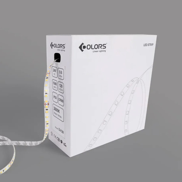 Светодиодная лента COLORS 120-2835-12V-IP55 8,8W 900Lm 5900K 5м (DJ120-12V-8mm-IP55-W), 100027560