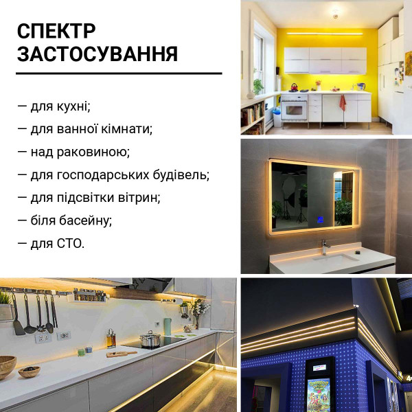 Светодиодная лента RISHANG 60-2835-12V-IP65 6,36W 339Lm 3000К 5м (RD6060TA-B-WW), 100022389