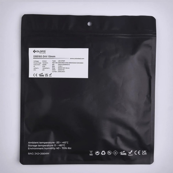 Светодиодная лента COLORS 160-2835-24V-IP20 18W 2500Lm 4000K 5м (DS8160-24V-10mm-NW), 100022193