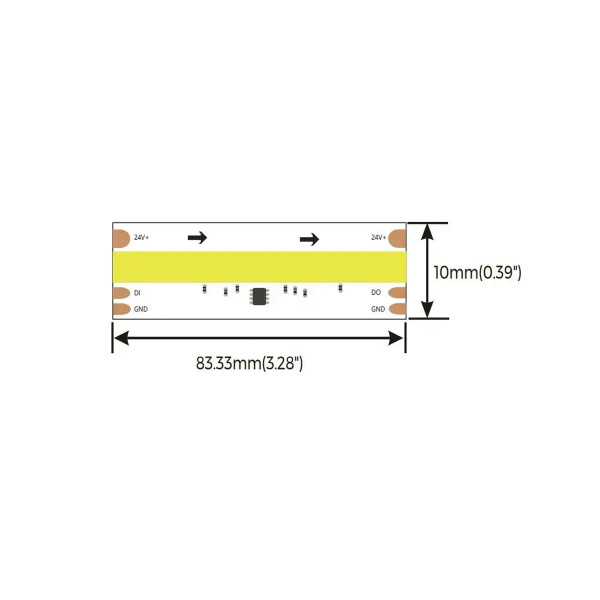 Світлодіодна стрічка COLORS COB-24V-IP20 12W 610Lm 3000K 5м (DFS6-24V-10mm-WW) , 100028270