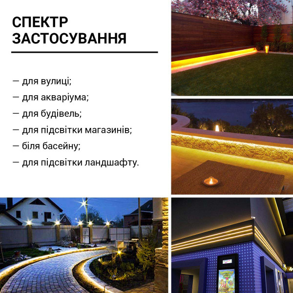 Светодиодная лента RISHANG 128-2835-24V-IP67 12W 1385Lm 3000К 5м (RDA2C8TC-A-WW), 100022399