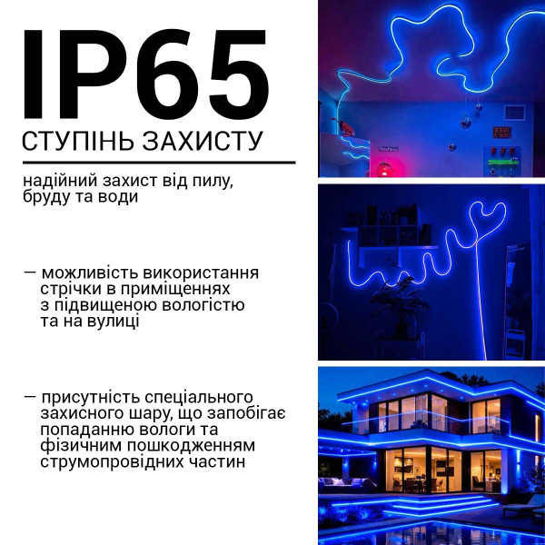 Світлодіодний NEON BIOM PROFESSIONAL BNSP-24-511-2835-120-B-1 IP65 синій, 1м