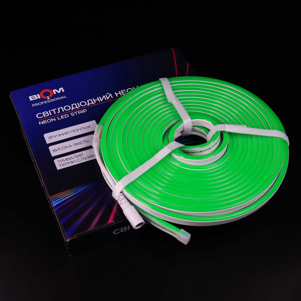 Світлодіодний NEON BIOM PROFESSIONAL BNSP-24-511-2835-120-G-1 IP65 зелений, 1м