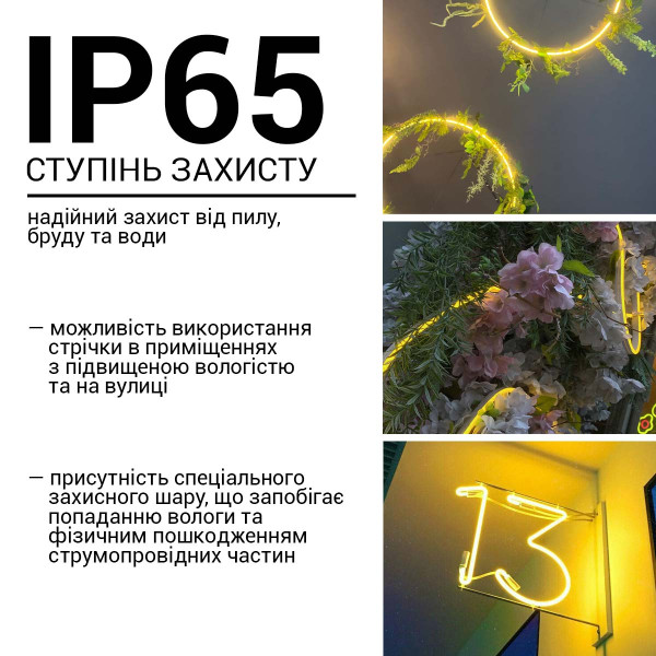 Світлодіодний NEON BIOM PROFESSIONAL BNSP-24-511-2835-120-LY-1 IP65 лимонна, 1м