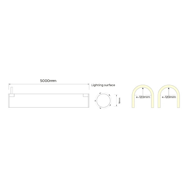 Гнучкий неон COLORS 24V IP65 14.4W 800Lm 4000K 5м (NNR18-NW) , 100028351