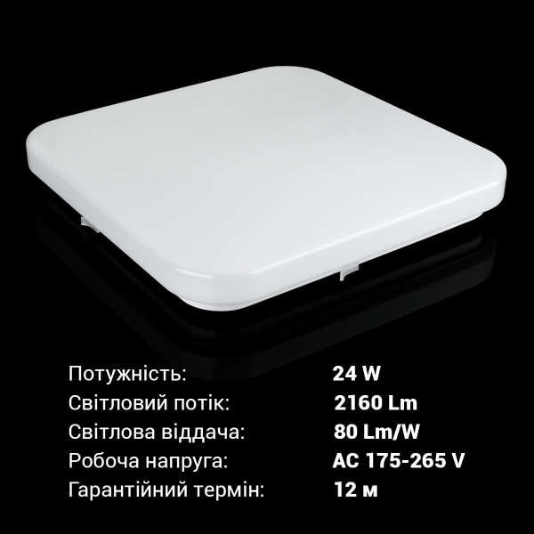 Накладной светильник Biom DECOLIGHT 220V 24W 5000K 2160Lm IP20 Матовый (Frosted) (DL-S702-24), 100023397
