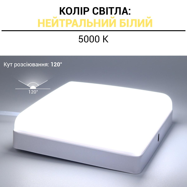 Светильник светодиодный Biom HB 230V 18W 5000К IP20 (HB-S18W-5), 100023854