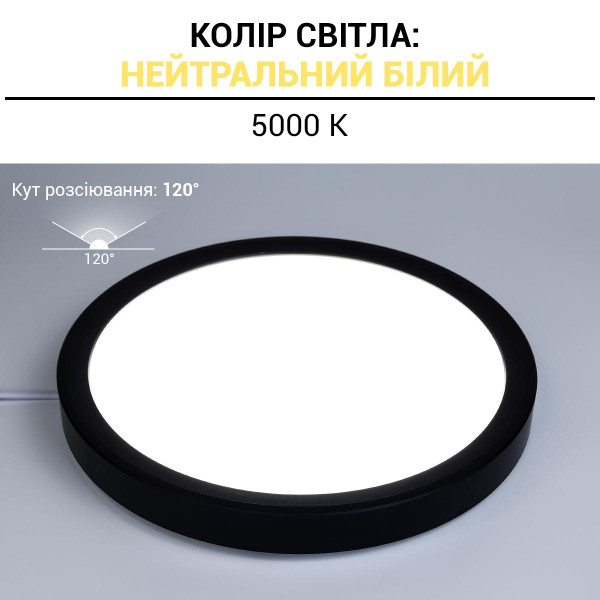 Накладной светильник Biom MD 220V 24W 5000K 1950Lm IP20 Матовый (Frosted) (MD-01-R24-5), 100023419