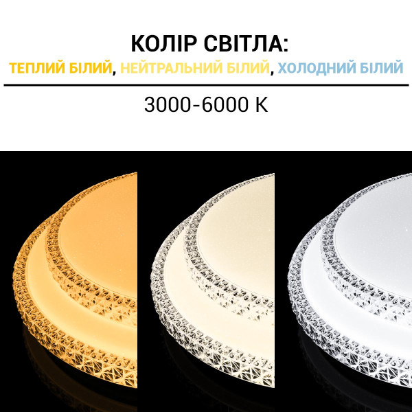 Світильник світлодіодний Biom SMART SML-R22 3000-6000K 80Вт з д/к (SML-R22-80/2) , 100020919
