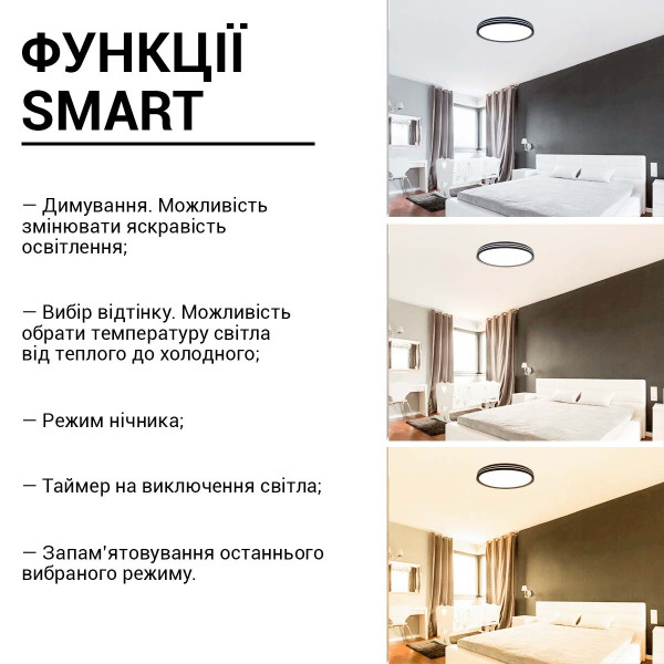 Светильник светодиодный Biom SMART SML-R41 3000-6000K 80Вт з д/к (SML-R41-80/2) , 100022929