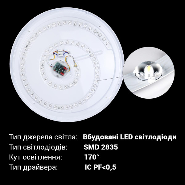 Накладной светильник Biom SMART 220V 80W 3000-6000K 6400Lm IP20 Матовый (Frosted) (SML-R42-80/2), 100023848