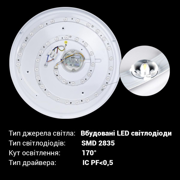 Накладной светильник Biom SMART 220V 50W 3000-6000K 4000Lm IP20 Матовый (Frosted) (SML-R43-50/2), 100023841