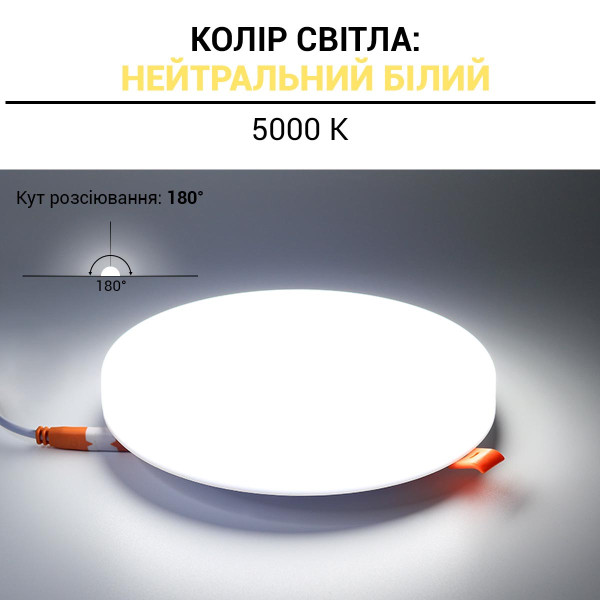 Встраиваемый светильник Biom UNI-2 220V 24W 5000K 2400Lm IP20 Матовый (Frosted) (UNI-2-R24W-5), 100022816