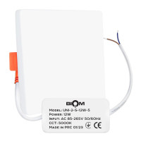 Встраиваемый светильник Biom UNI-2 220V 12W 5000K 1200Lm IP20 Матовый (Frosted) (UNI-2-S12W-5)