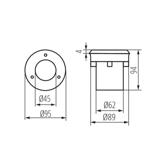Грунтовой уличный светильник KANLUX GORDO N 1W CW-O-SR (18193), 100024890