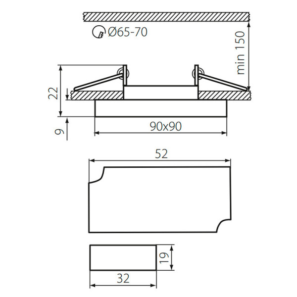 Точечный светильник KANLUX Soren L-BL (24414), 100012809