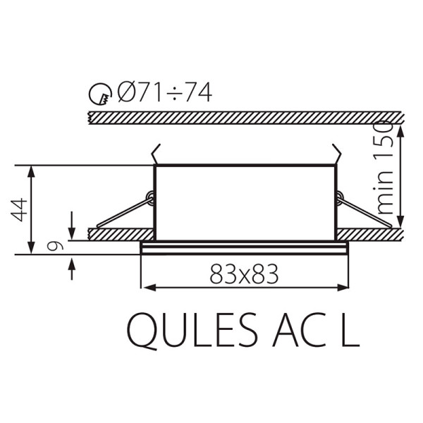 Точковий світильник KANLUX Qules AC L-C (26302) , 100012875
