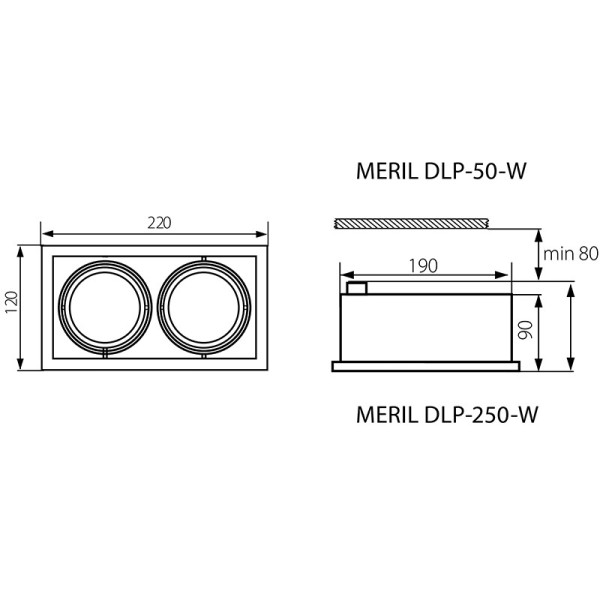 Точечный светильник KANLUX Meril DLP-250-W (26481), 100012912