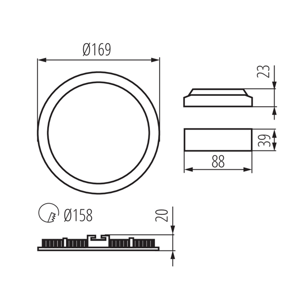 Світильник KANLUX типу downlight ROUNDA V2LED 12W-NW-W (28931) , 100024606