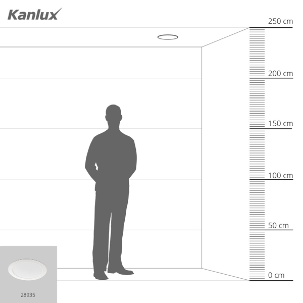 Светодиодный светильник KANLUX downlight ROUNDA V2LED18W-WW-W (28935), 100024609