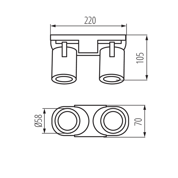 Точечный светильник KANLUX LAURIN EL-2I B (29123), 100024642